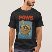 パロディ 黒のアライグマ かわいいネズミを追う  Tシャツ (正面)