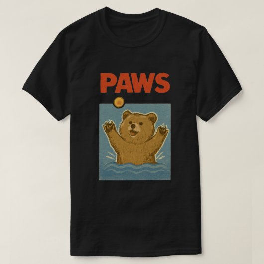 パロディ 黒熊 かわいいネズミを追う Tシャツ (デザイン正面)