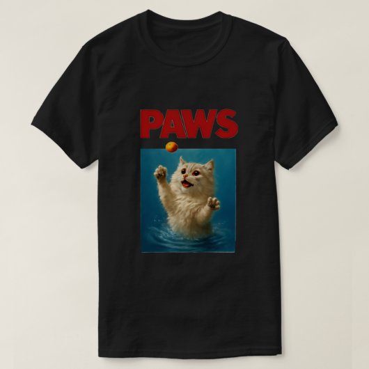 パロディ 黒猫 かわいいネズミを追いかける Tシャツ (デザイン正面)