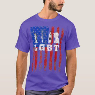 パロディLGBリバティおもしろいガンズビールアメリカン国旗 Tシャツ