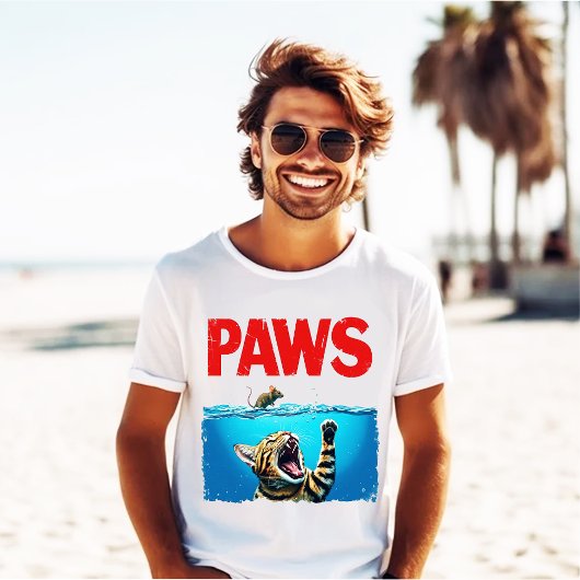 パロディTシャツ ジョーズ 猫の前足 Tシャツ