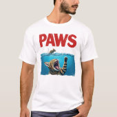 パロディTシャツ ジョーズ 猫の前足 Tシャツ (正面)