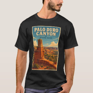パロデュロキャニオン テキサス イラスト 旅行アート Tシャツ