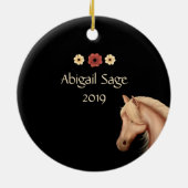 パロパーソナライズされたミノポニーホースクリスマス セラミックオーナメント (裏面)