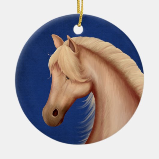 パロパーソナライズされたミノポニー赤白青ホース セラミックオーナメント (正面)