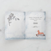 パロパーソナライズされたー・ハウンド母のクリスマス シーズンカード (内部)