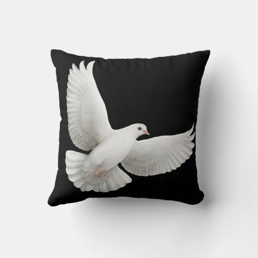 パロマの飛行白の鳩の枕 クッション (裏面)