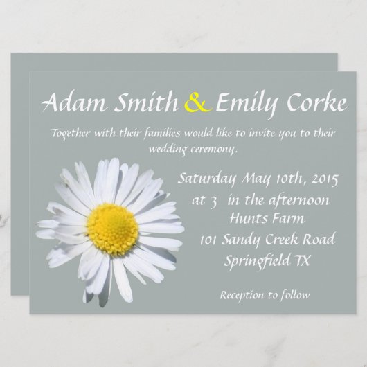 パロマデイジー結婚式招待状 招待状 (正面/裏面)