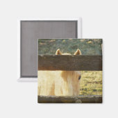 パロミノが垣根から覗き込む マグネット (正面/裏面)