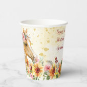 パロミノとヒマワリの馬の誕生日パーティー 紙コップ (右)