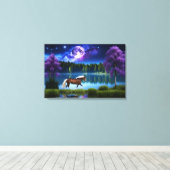 パロミノのベルギーホースの下の紫の星空 キャンバスプリント (インサイチュ (ウッドフロア))