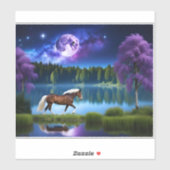 パロミノのベルギーホースの下の紫の星空 シール (シート)