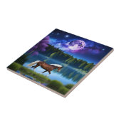 パロミノのベルギーホースの下の紫の星空 タイル (側面)