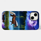 パロミノのベルギーホースの下の紫の星空 Case-Mate iPhoneケース (裏面 (横))