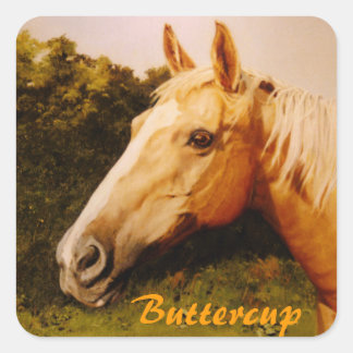 パロミノの馬と炎 スクエアシール