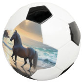 パロミノの馬はビーチに サッカーボール (3/4)