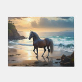 パロミノの馬はビーチに ドアマット (正面)