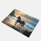 パロミノの馬はビーチに ドアマット (アングル)