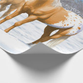 パロミノアパロオーサの雪の馬 ラッピングペーパー (角)