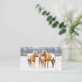 パロミノアパロオーサの雪の馬 名刺 (スタンド正面)