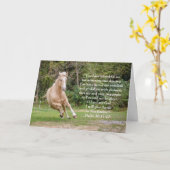 パロミノホースインフィールド聖なる書物、 経典グリーティング カード (黄色い花)