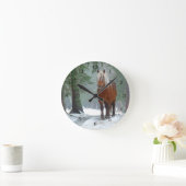 パロミノホースイン雪壁時計 ラウンド壁時計 (ホーム)