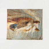 パロミノホースポートレート タペストリー (正面(横))