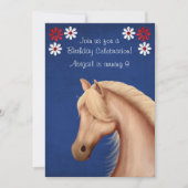 パロミノポニー赤白青ホース誕生日招待状 招待状 (正面)