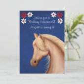 パロミノポニー赤白青ホース誕生日招待状 招待状 (スタンド正面)