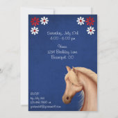 パロミノポニー赤白青ホース誕生日招待状 招待状 (裏面)