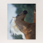 パロミノロッキーマウンテンホースヘッドショット ジグソーパズル (縦)