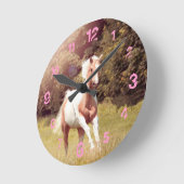 パロミノ絵を描パフェルドガロプピエートユーバーイーヌ ラウンド壁時計 (傾斜)