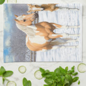 パロミノ絵を描ピントクォーターウマ キッチンタオル (折り畳み)