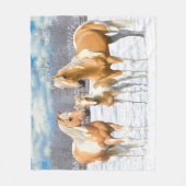 パロミノ絵を描ピントクォーターウマ フリースブランケット (正面)