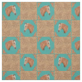 パロミノ馬と革プリント洋布 ファブリック (見本)