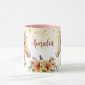 パロミノ馬ひまわりパーソナライズされたの名前mag マグカップ (中央)