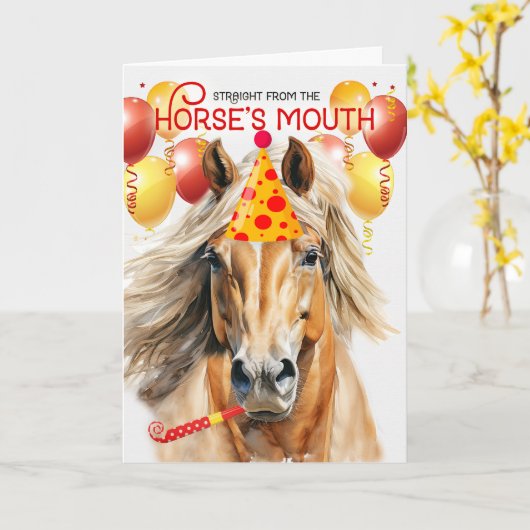 パロミ絵を描ノウマおもしろい誕生日 カード (黄色い花)