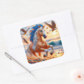 パロミ絵を描ノウマ海 スクエアシール (封筒)