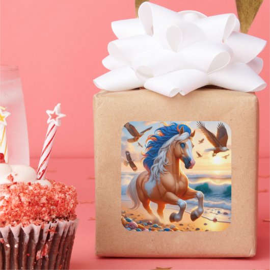 パロミ絵を描ノウマ海 スクエアシール (パーティー)