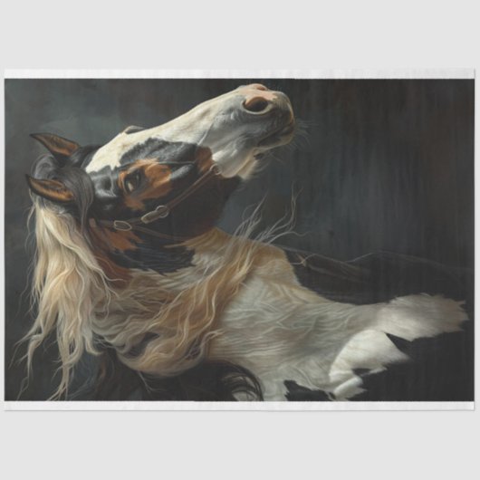 パロ威厳のあるミランニングノの馬のデコパージュ 薄葉紙 (正面)