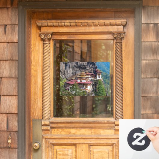 パロ・タッサン:タイガーの巣の修道院 – ブータン ウィンドウサイン (ホームデコレーション)