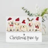 パワソドッグポーティクリスマス5フォトカード 招待状 (スタンド正面)