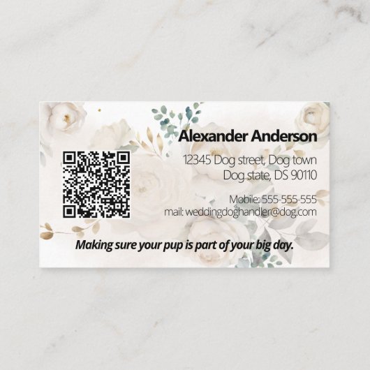 パワタス結婚トのペットサービス 名刺 (裏面)