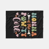 パワティの女の子のノナ犬おばあちゃんの家族マッチン フリースブランケット (正面(横))