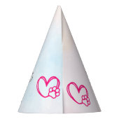 パワティピンクかわいい子犬の誕生日プリントしよう パーティーハット (裏面)