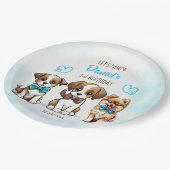 パワティブルーかわいい子犬の誕生日プリント ペーパープレート (アングル)