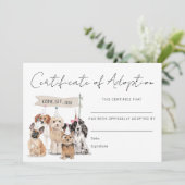 パワティ犬の養子縁組証明書カード サンキューカード (スタンド正面)