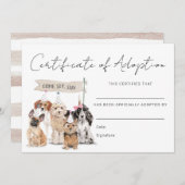 パワティ犬の養子縁組証明書カード サンキューカード (正面/裏面)