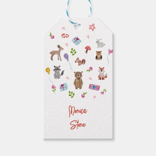 パワティ！野生動物子供の誕生日 ギフトタグ (正面)