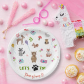 パワティ！野生動物子供の誕生日 ペーパープレート (パーティー)